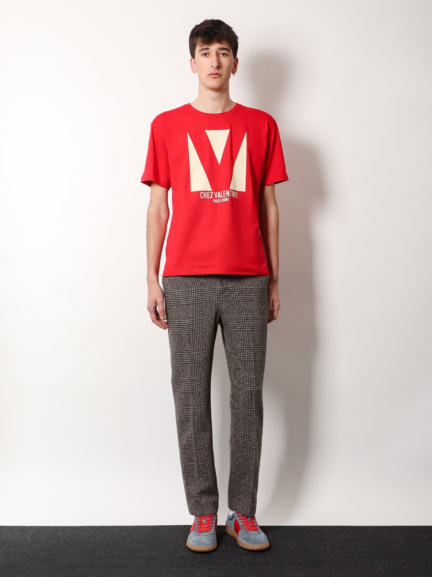 COTTON T-SHIRT WITH "CHEZ VALENTINO" PRINT