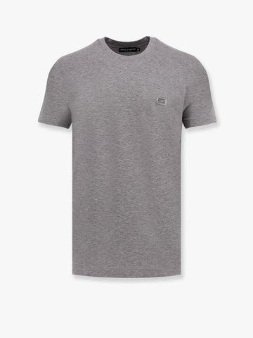 Cotton t-shirt with metal logo detail