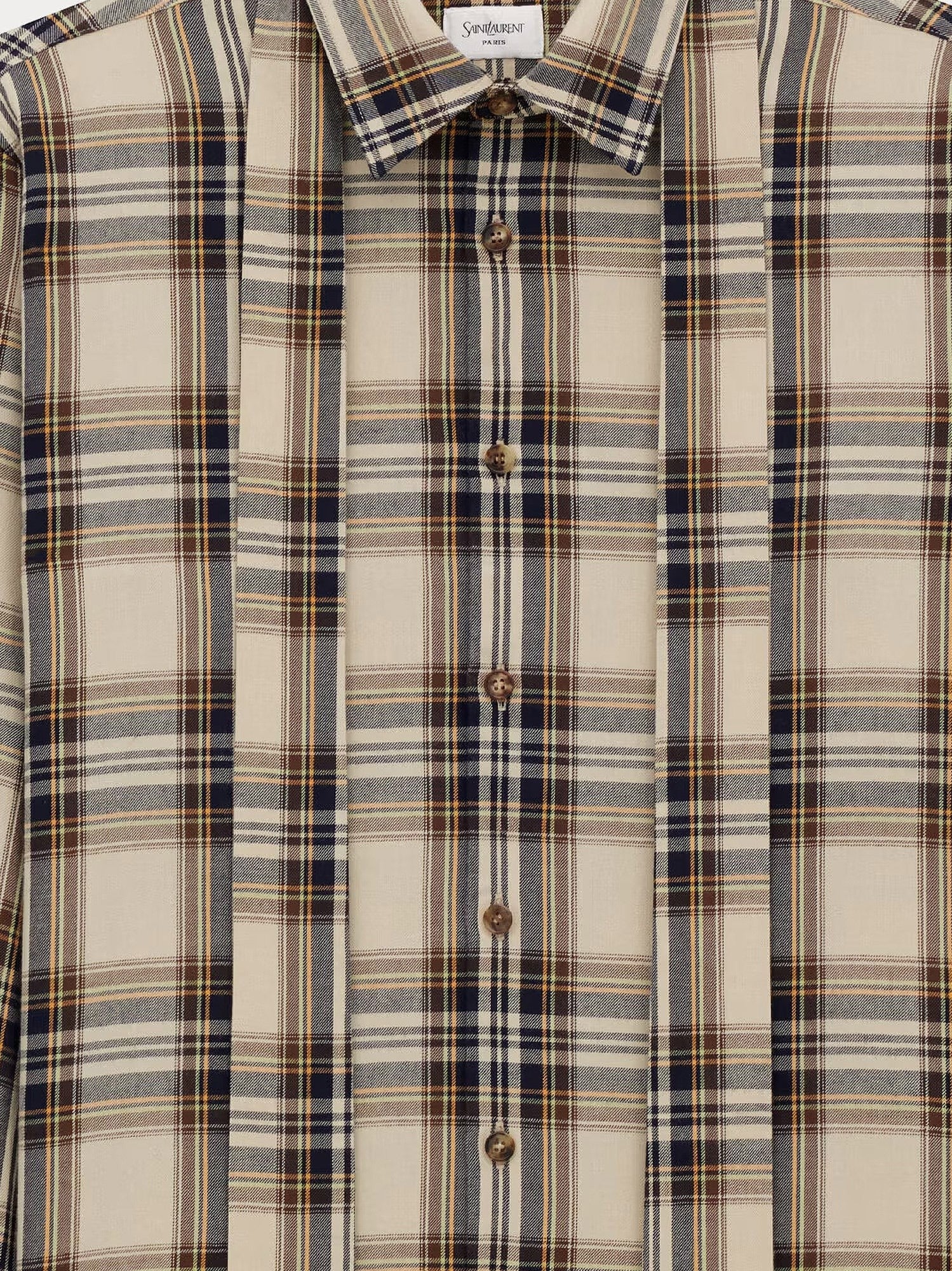 Cotton tartan lavallière shirt