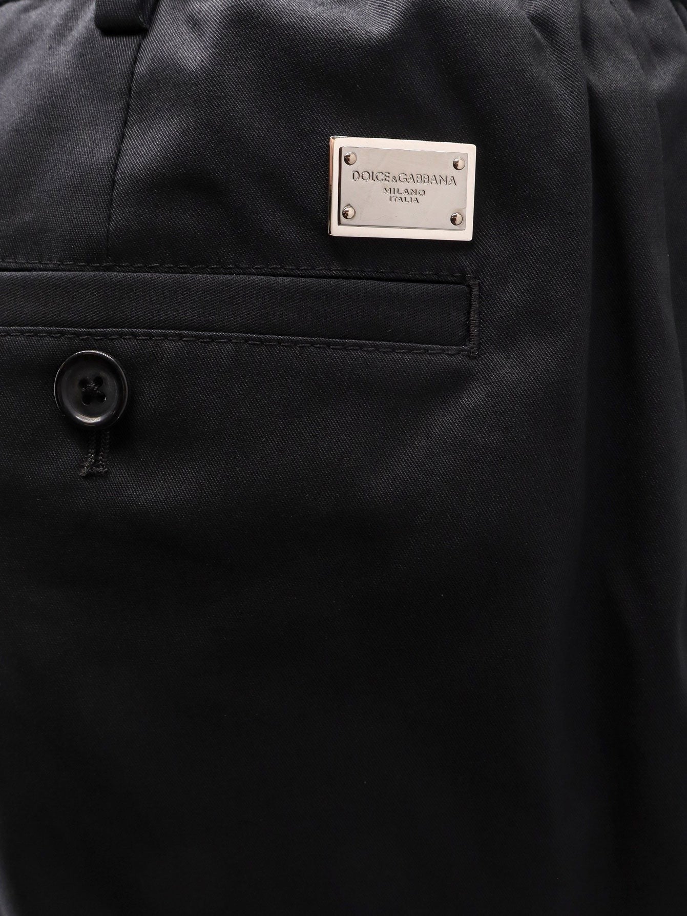 Cotton trouser with elastic inserts and drawstring