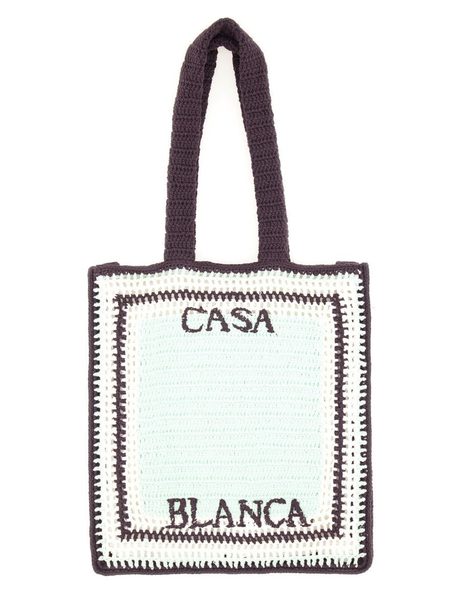 CROCHET BAG WITH LOGO