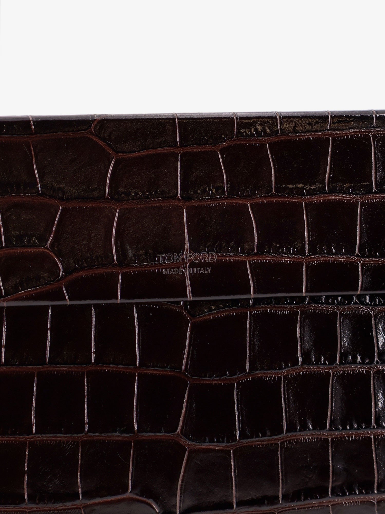 Crocodile-print leather document holder