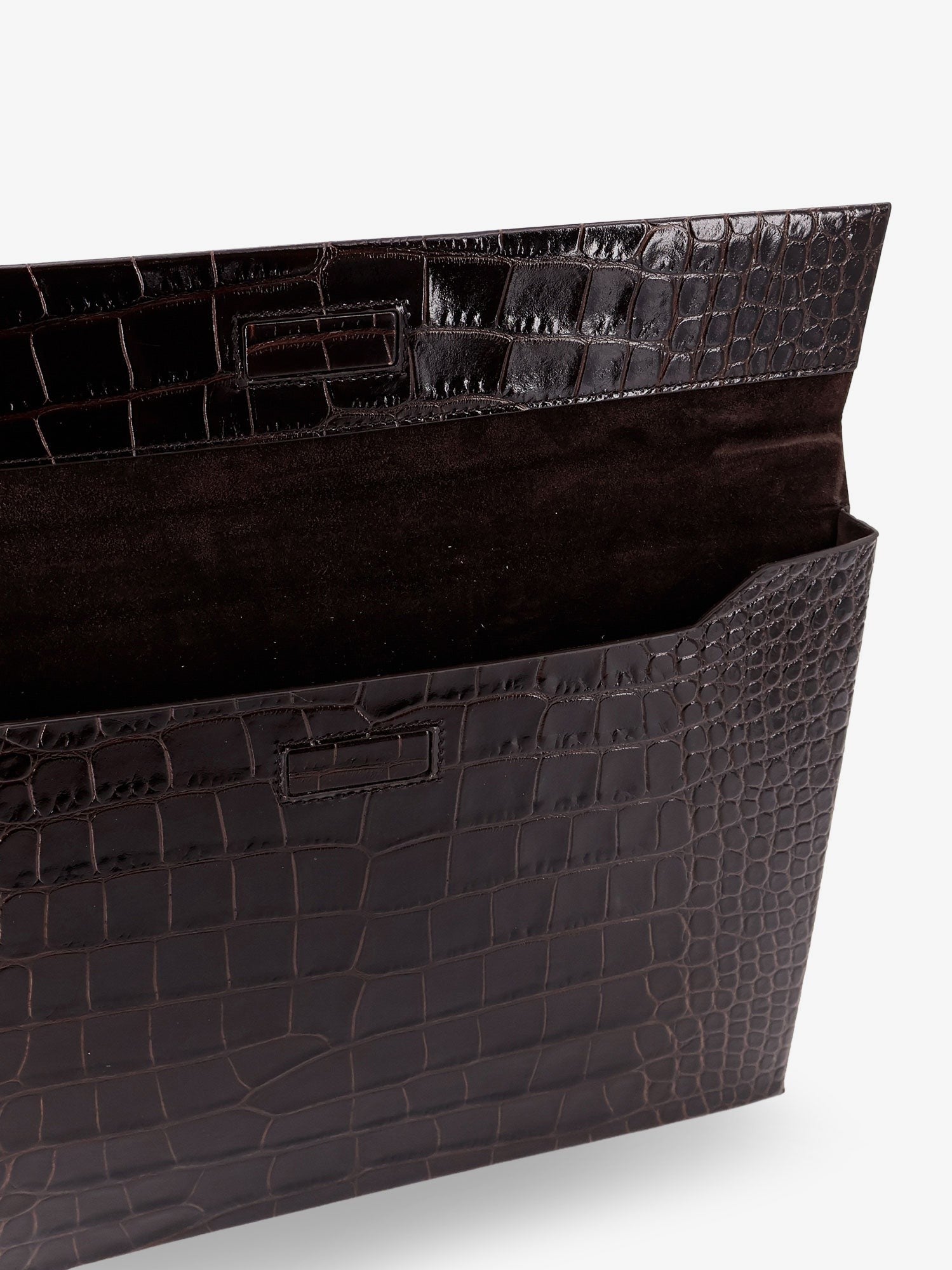 Crocodile-print leather document holder
