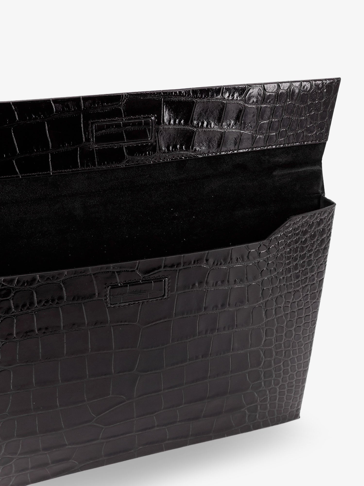 Crocodile-print leather document holder