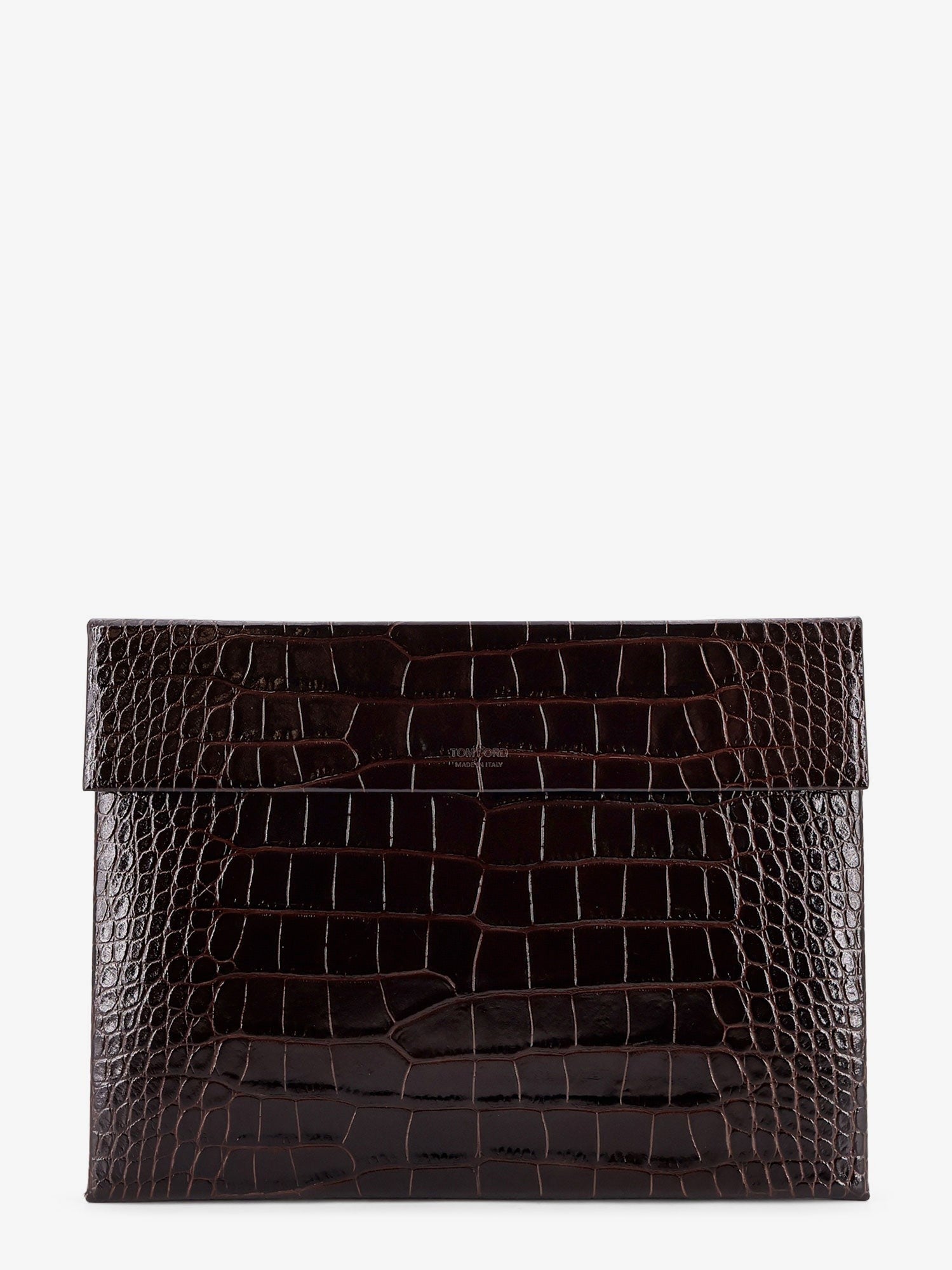 Crocodile-print leather document holder