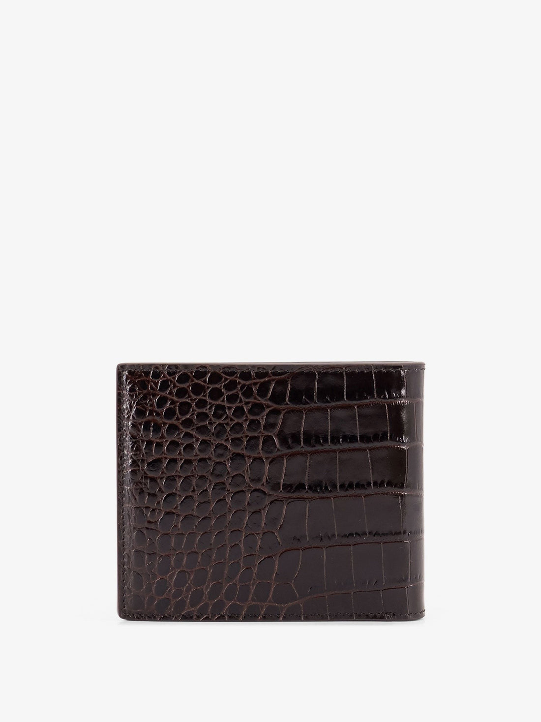 Crocodile-print leather wallet