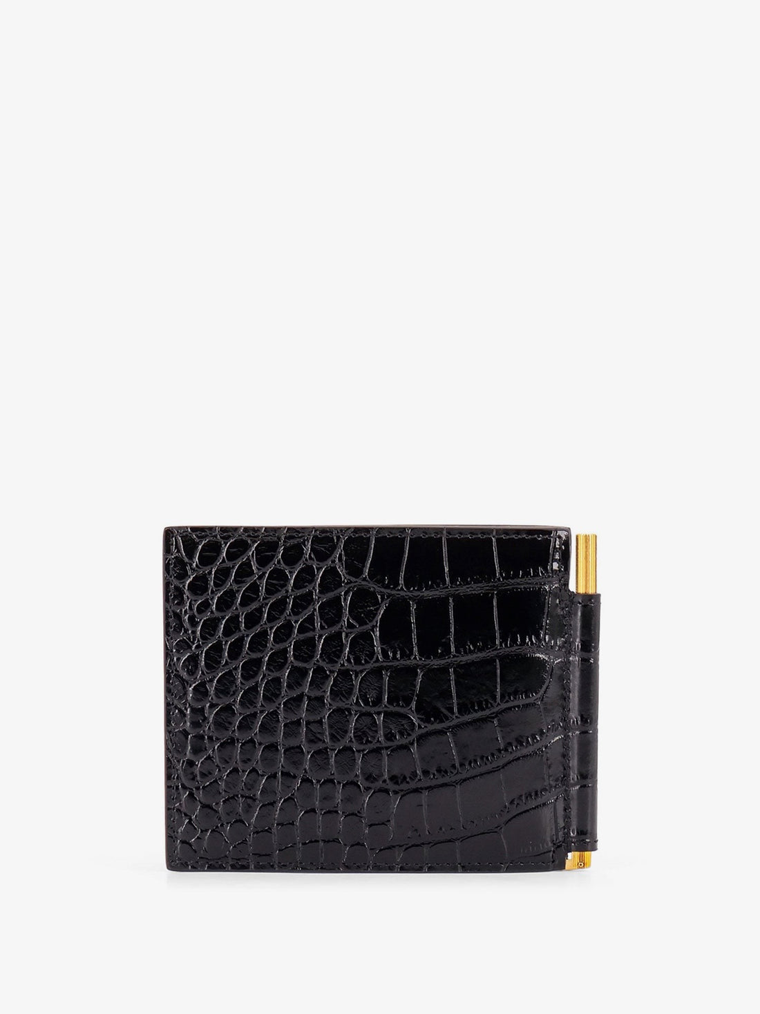 Crocodile-print leather wallet