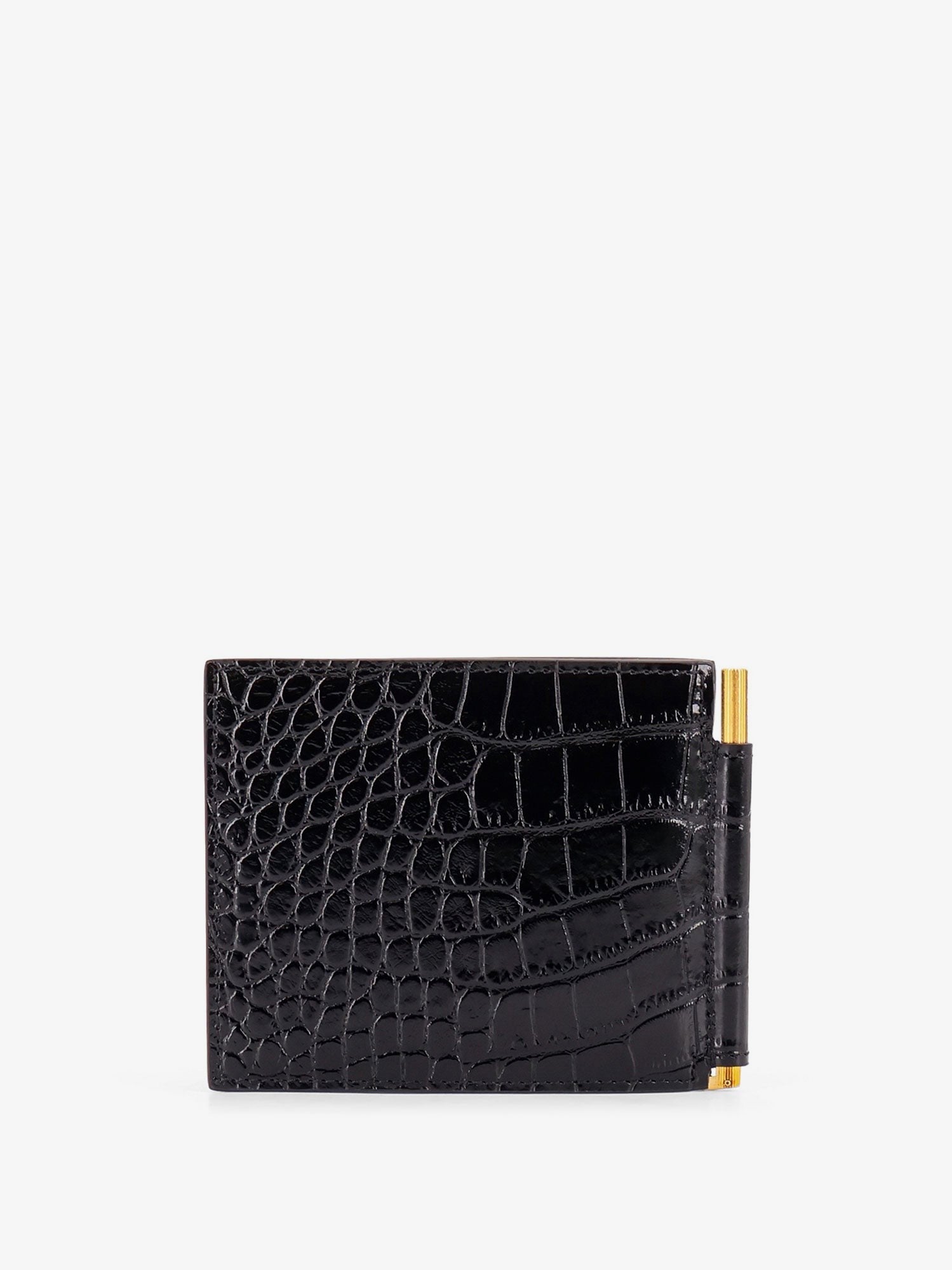 Crocodile-print leather wallet
