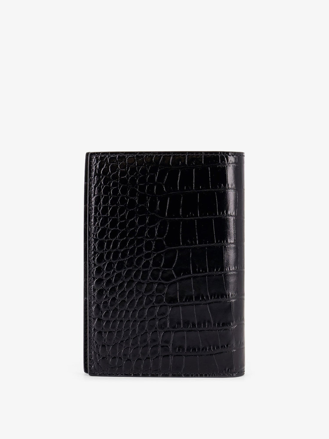 Crocodile-print leather wallet