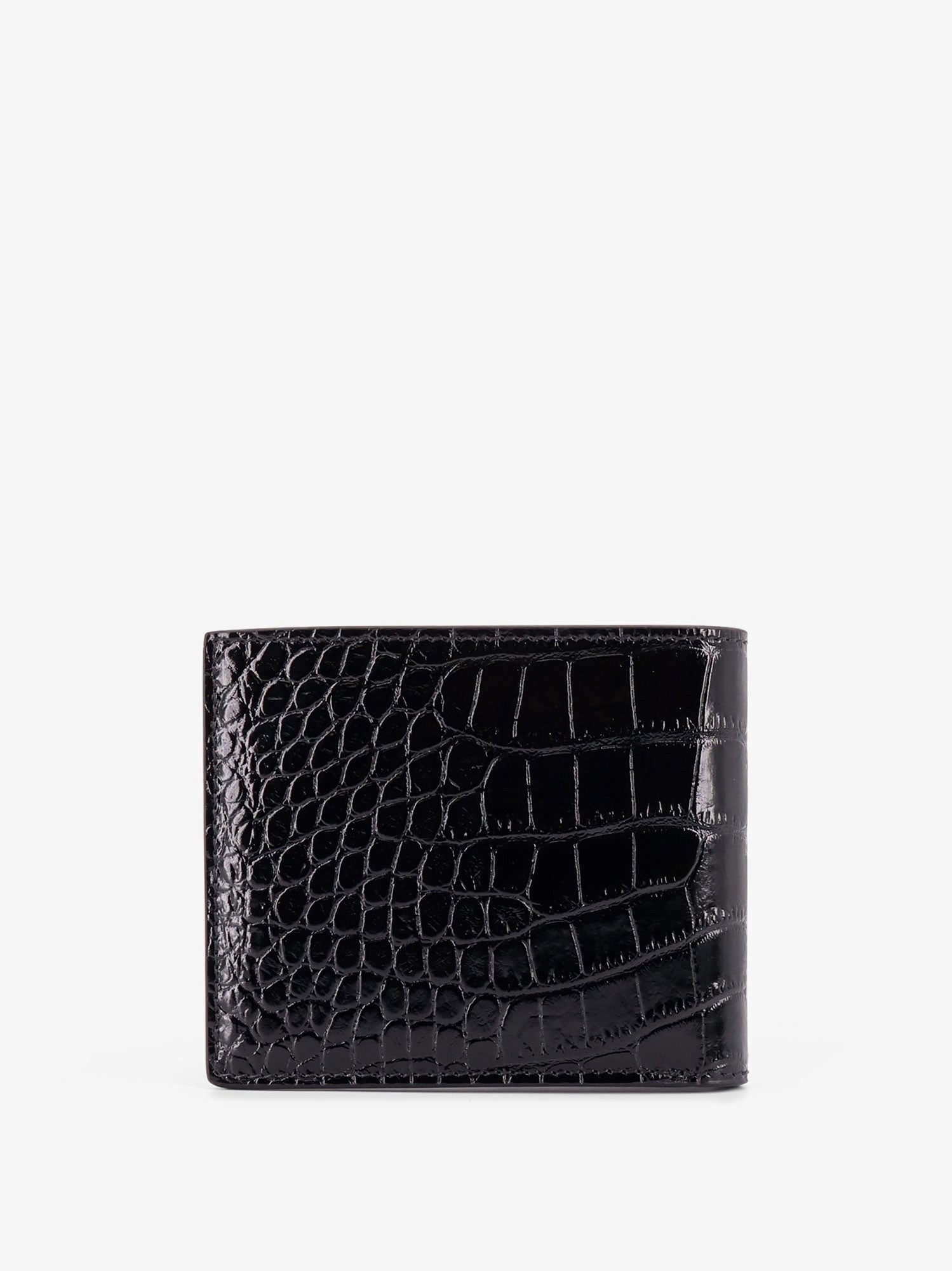 Crocodile-print leather wallet
