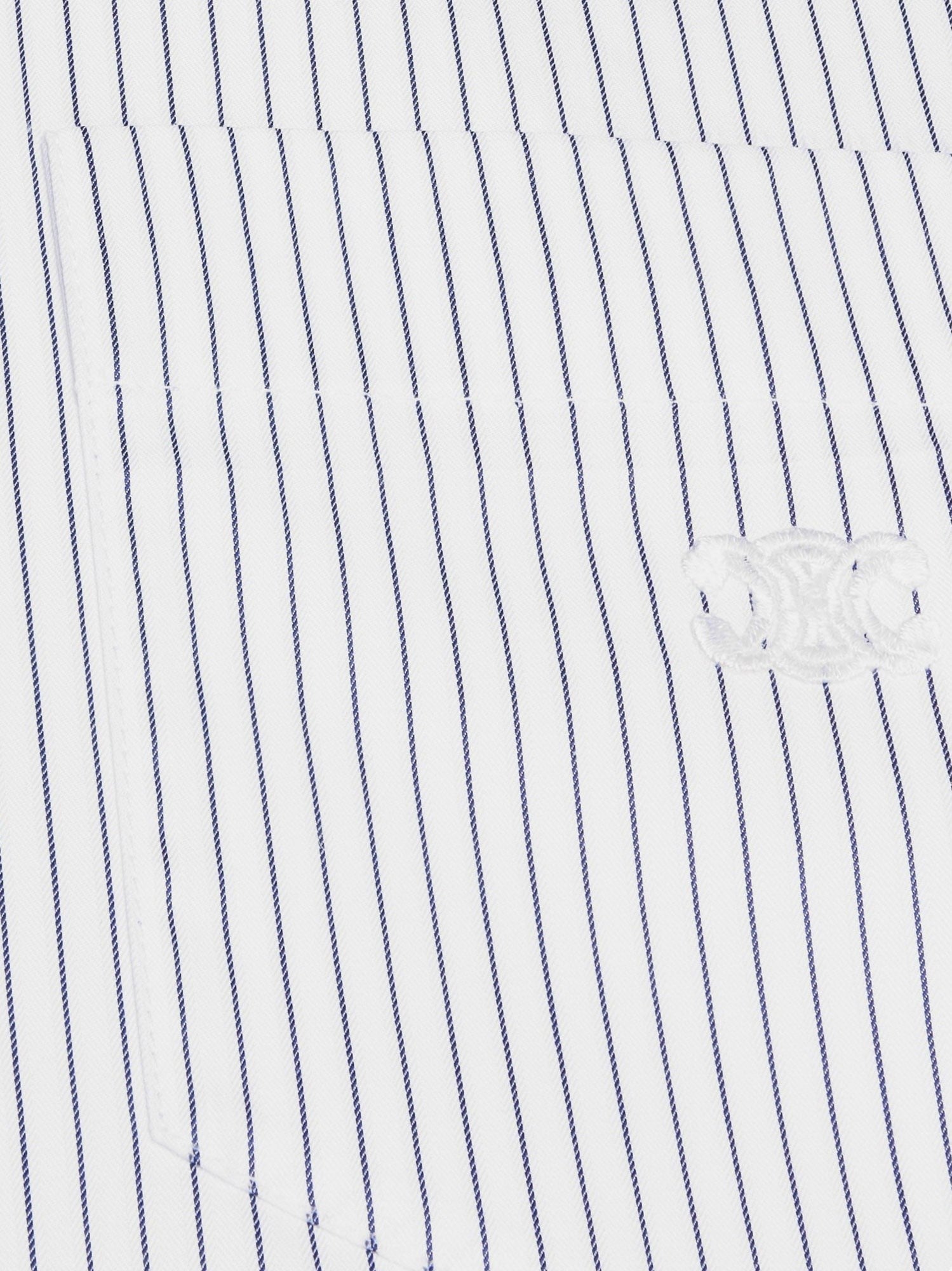 Cropped cotton shirt with striped motif