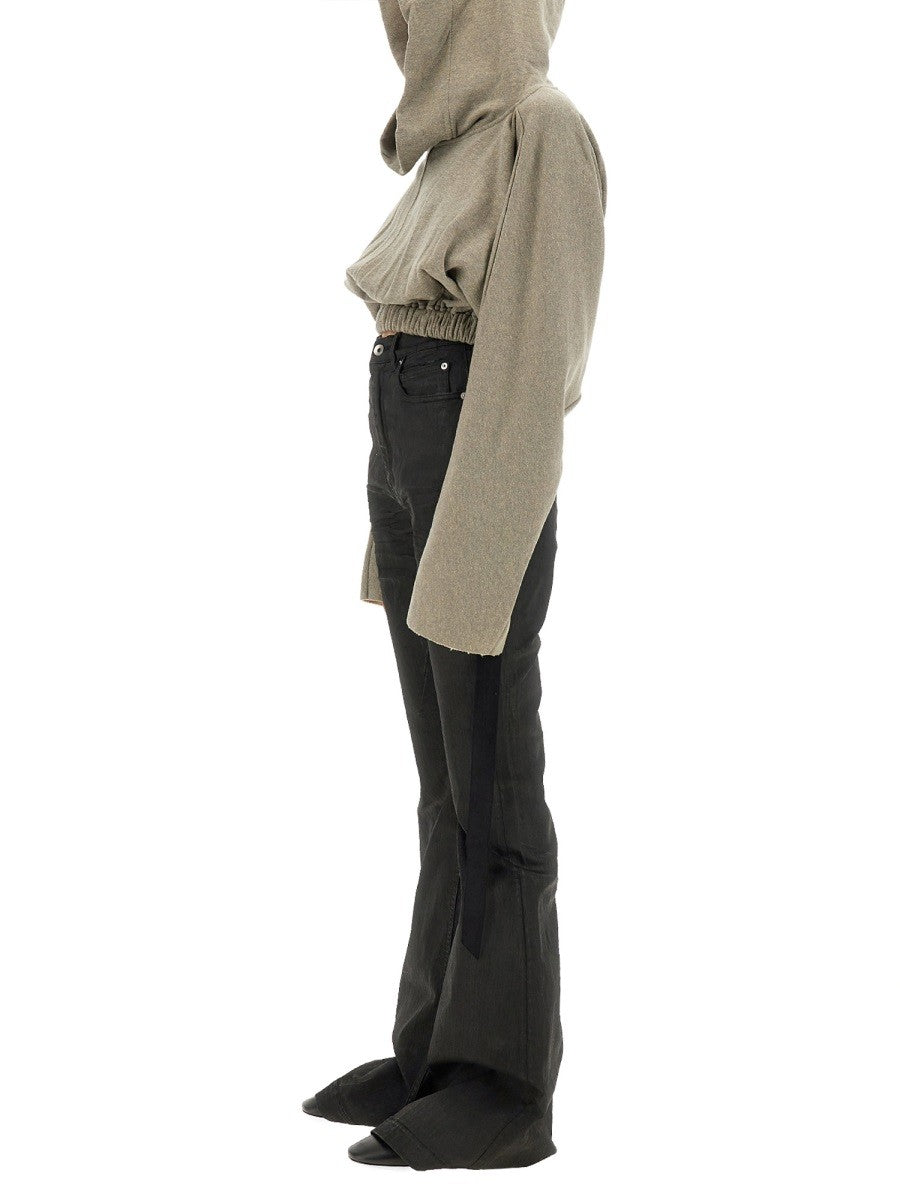 CROPPED HOODED TUNIC SWEATSHIRT