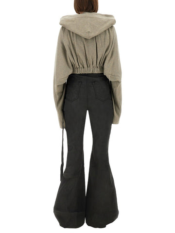 CROPPED HOODED TUNIC SWEATSHIRT