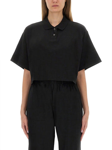 CROPPED JERSEY POLO SHIRT