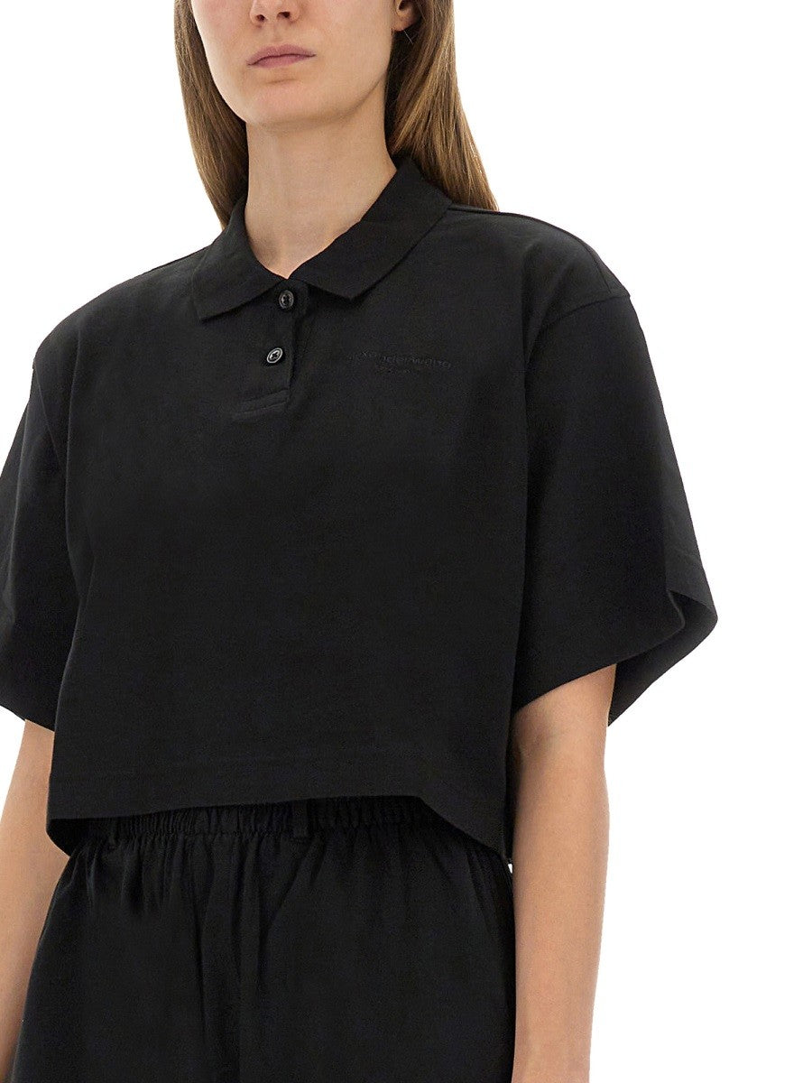 CROPPED JERSEY POLO SHIRT