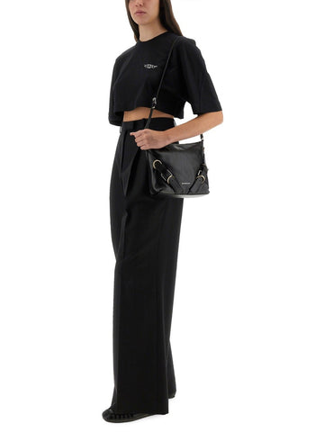 CROPPED T-SHIRT WITH LOGO PRINT