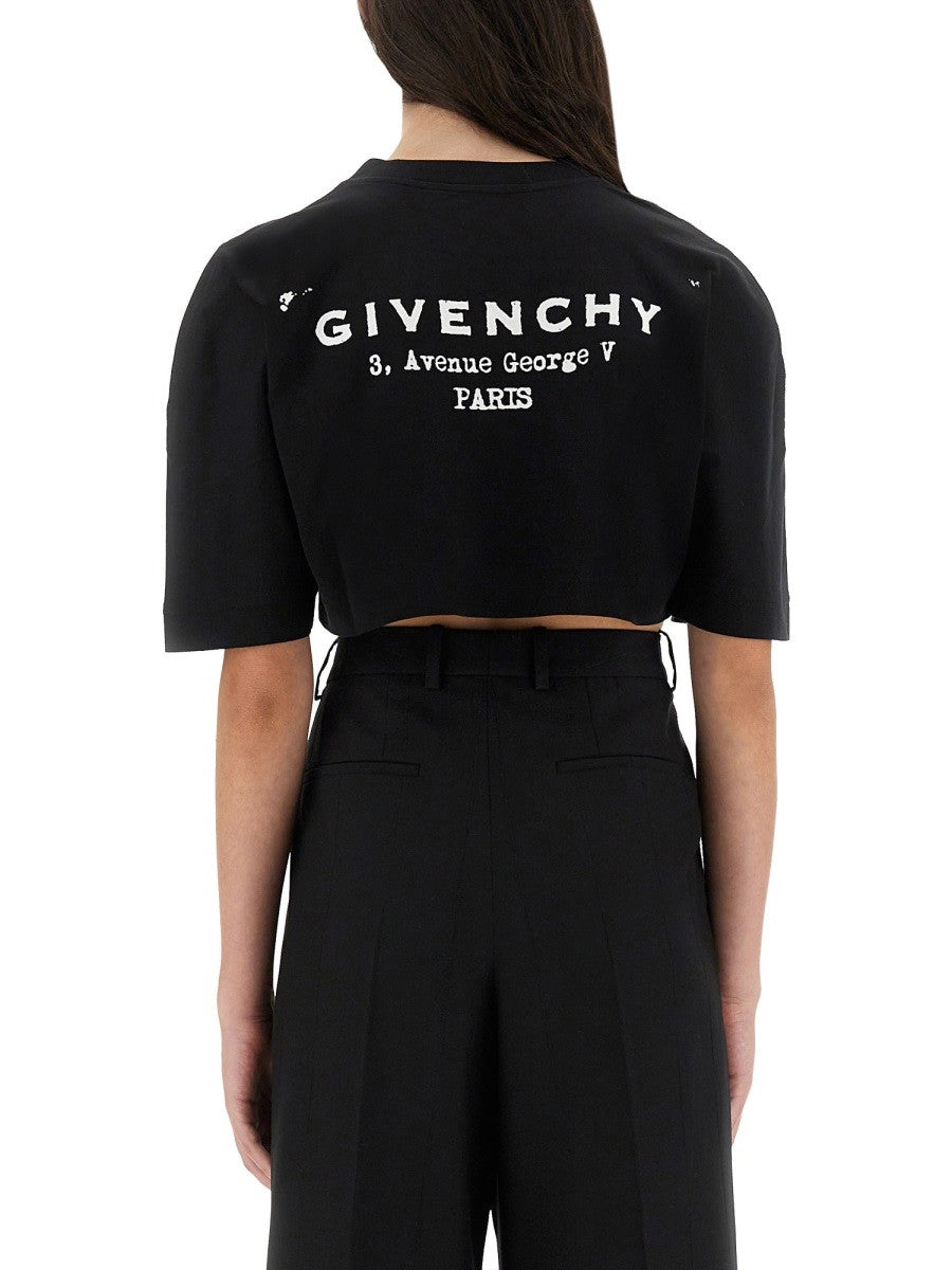 CROPPED T-SHIRT WITH LOGO PRINT