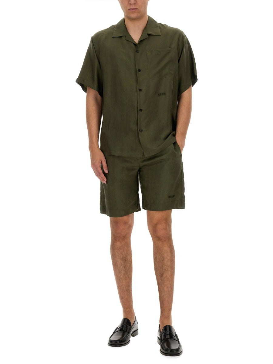 CUPRO BERMUDA SHORTS