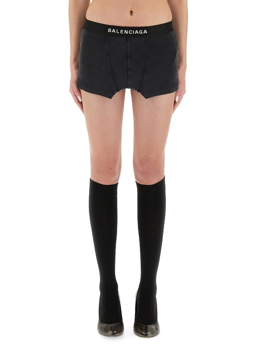 "CUT OFF" BOXER STYLE SKIRT