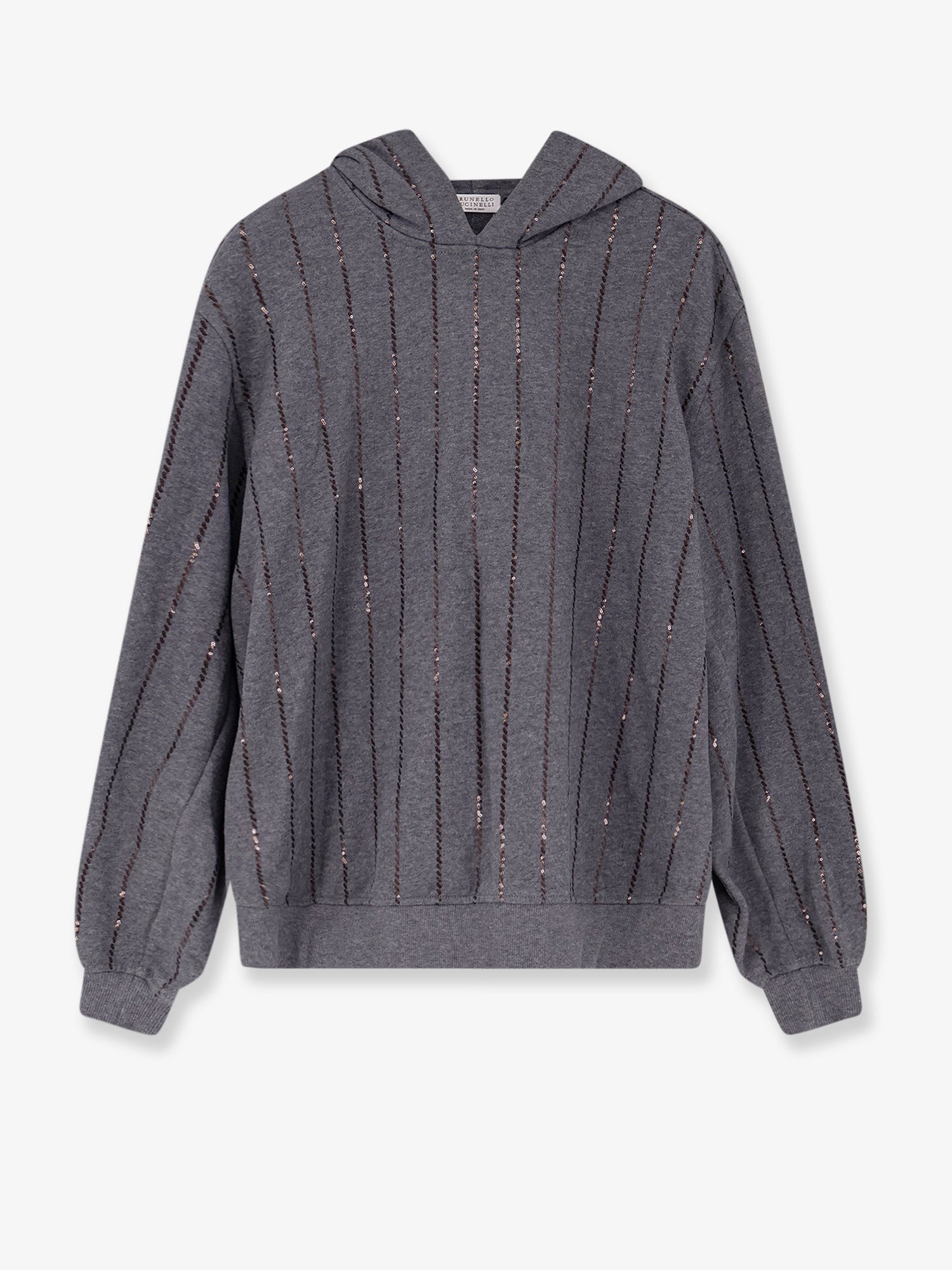 Dazzling chalk stripe embroidery cotton sweatshirt