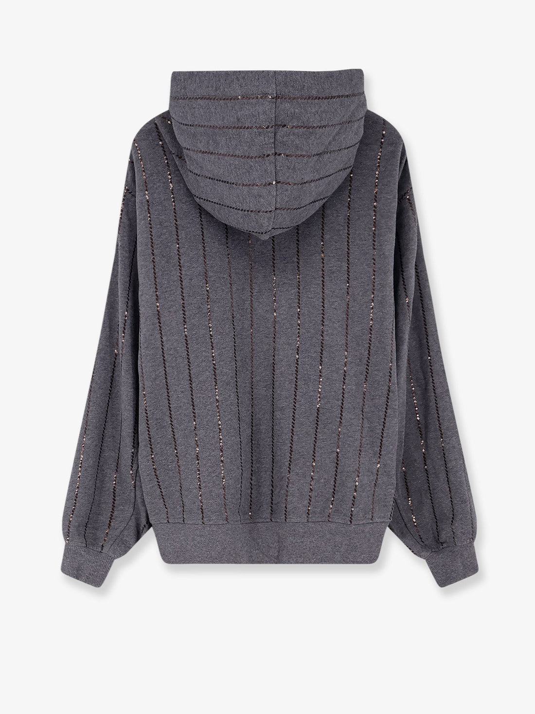 Dazzling chalk stripe embroidery cotton sweatshirt