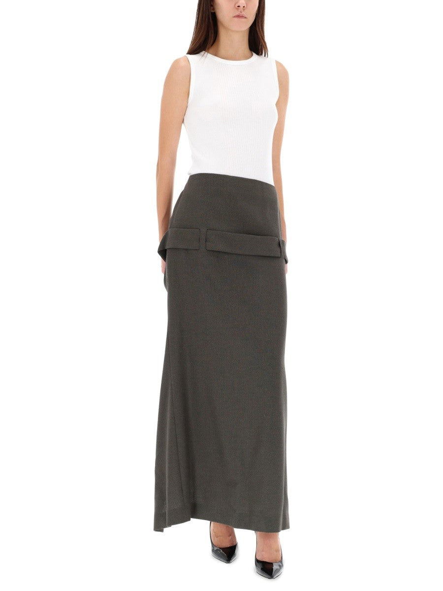 DECONSTRUCTED SKIRT WITH MARTINGALE DETAIL