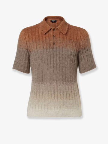 Dégradé mohair and wool polo shirt