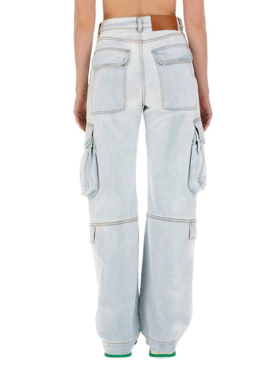 DENIM CARGO PANTS