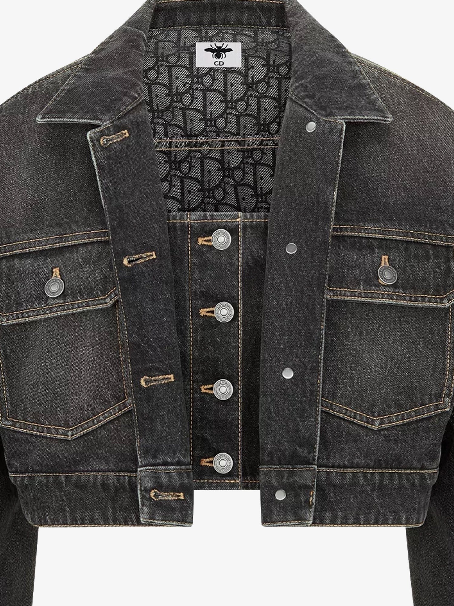 Denim jacket with bustier detail