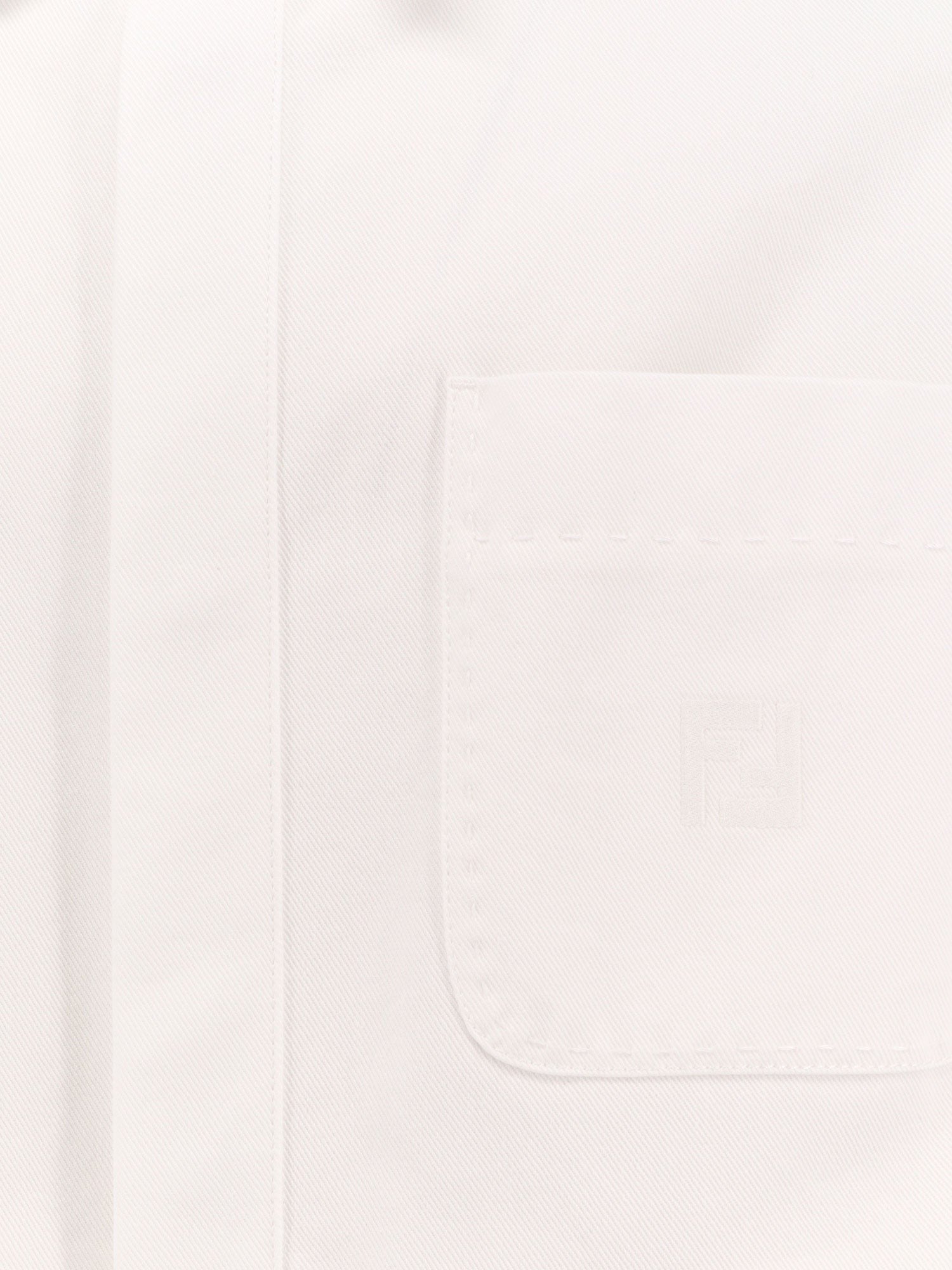 Denim jacket with stitched profiles and ff logo