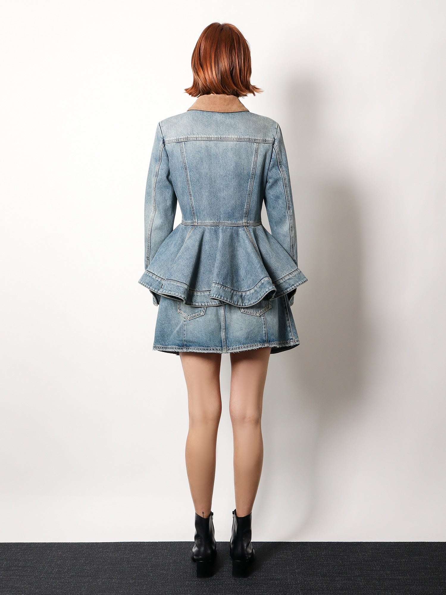 Denim jacket with volant