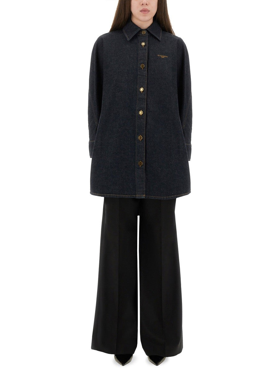 DENIM SHIRT WITH EMBROIDERY