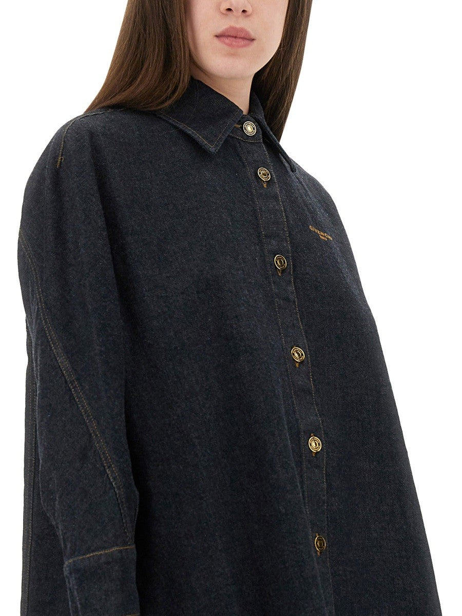 DENIM SHIRT WITH EMBROIDERY