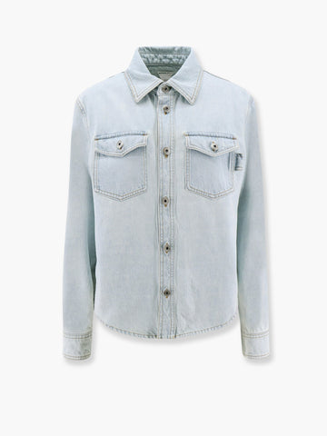Denim shirt with extra bleach wash