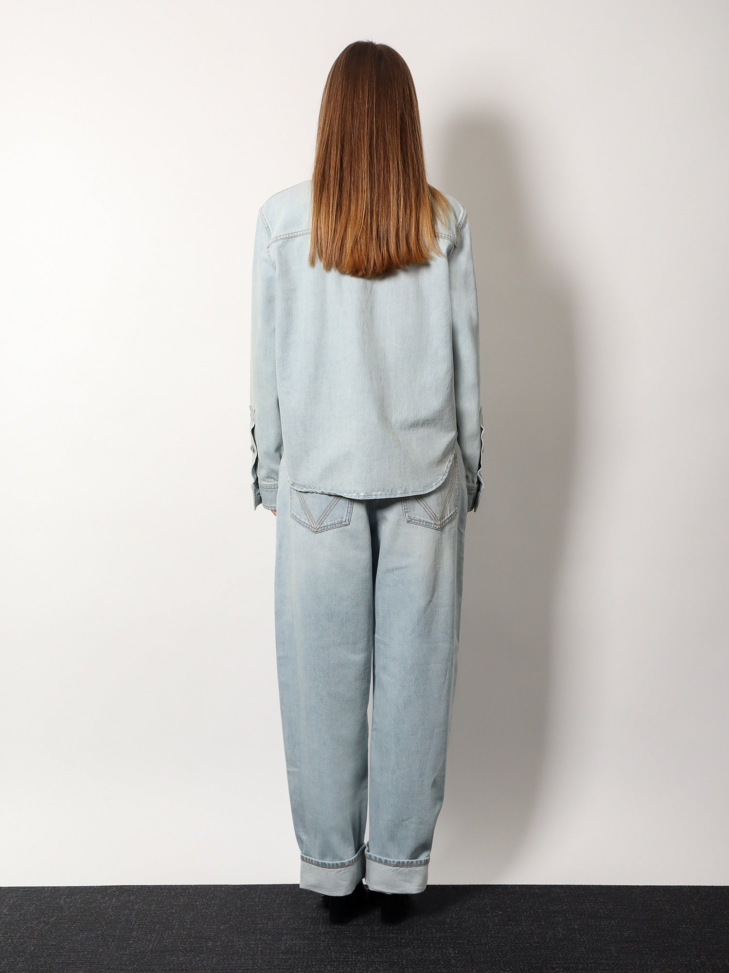 Denim shirt with extra bleach wash