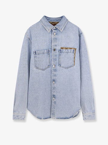 Denim shirt with GG insert