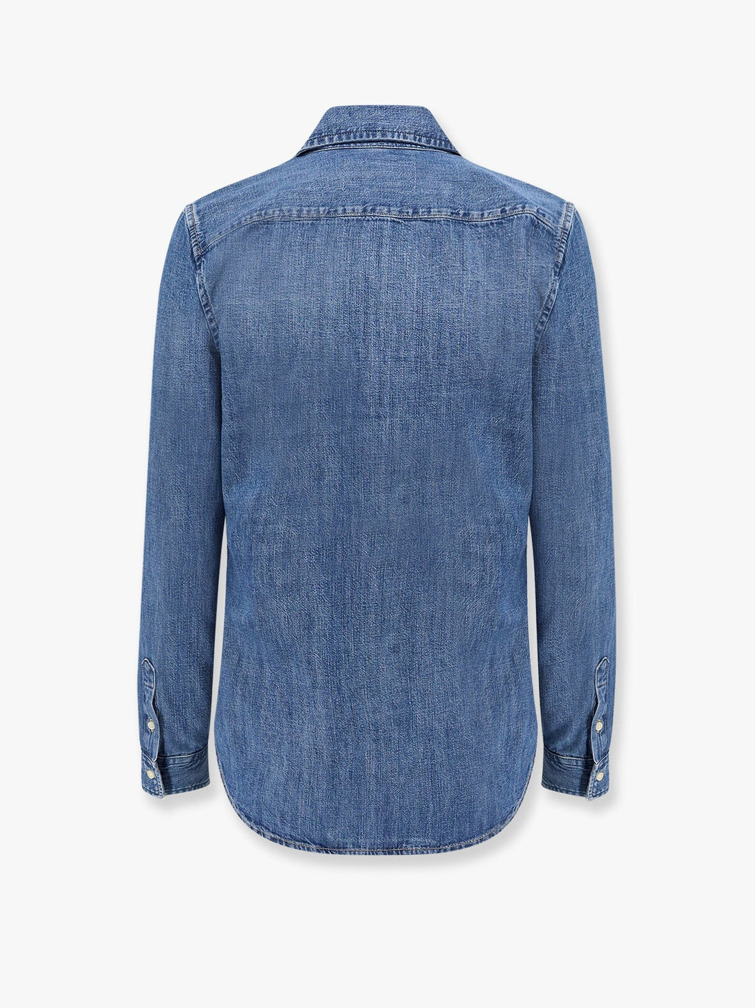 Denim shirt with logo embroidery