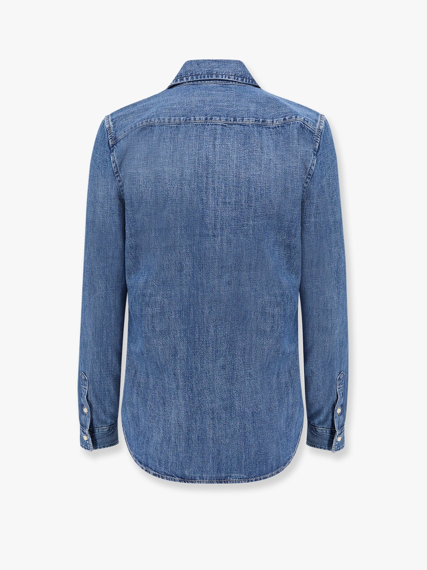 Denim shirt with logo embroidery
