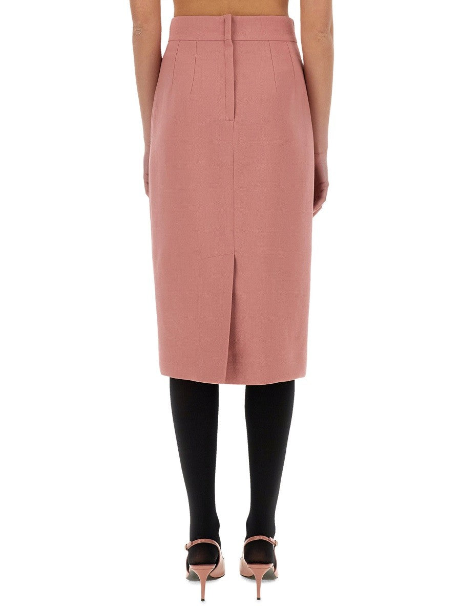 DG LOGO LONGUETTE PENCIL SKIRT