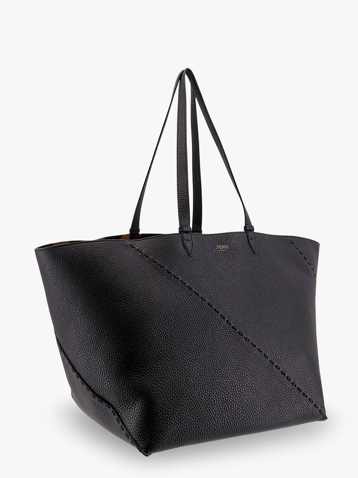 Diagonal selleria large leather shopping bag