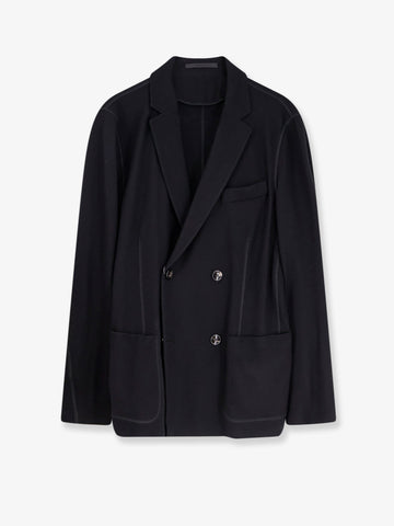 Double-breasted cashmere blazer