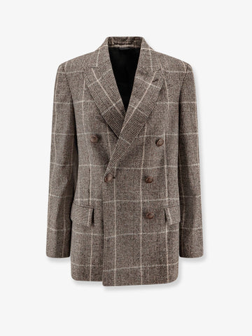 Double-breasted prince of Wales blazer