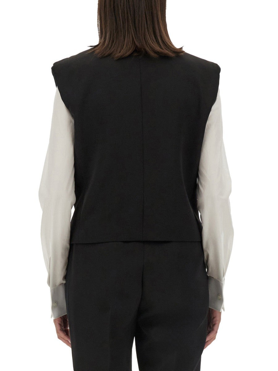 DOUBLE-BREASTED SLEEVELESS JACKET