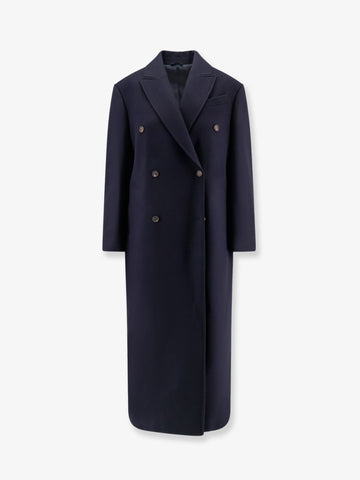 Double-breasted wool coat