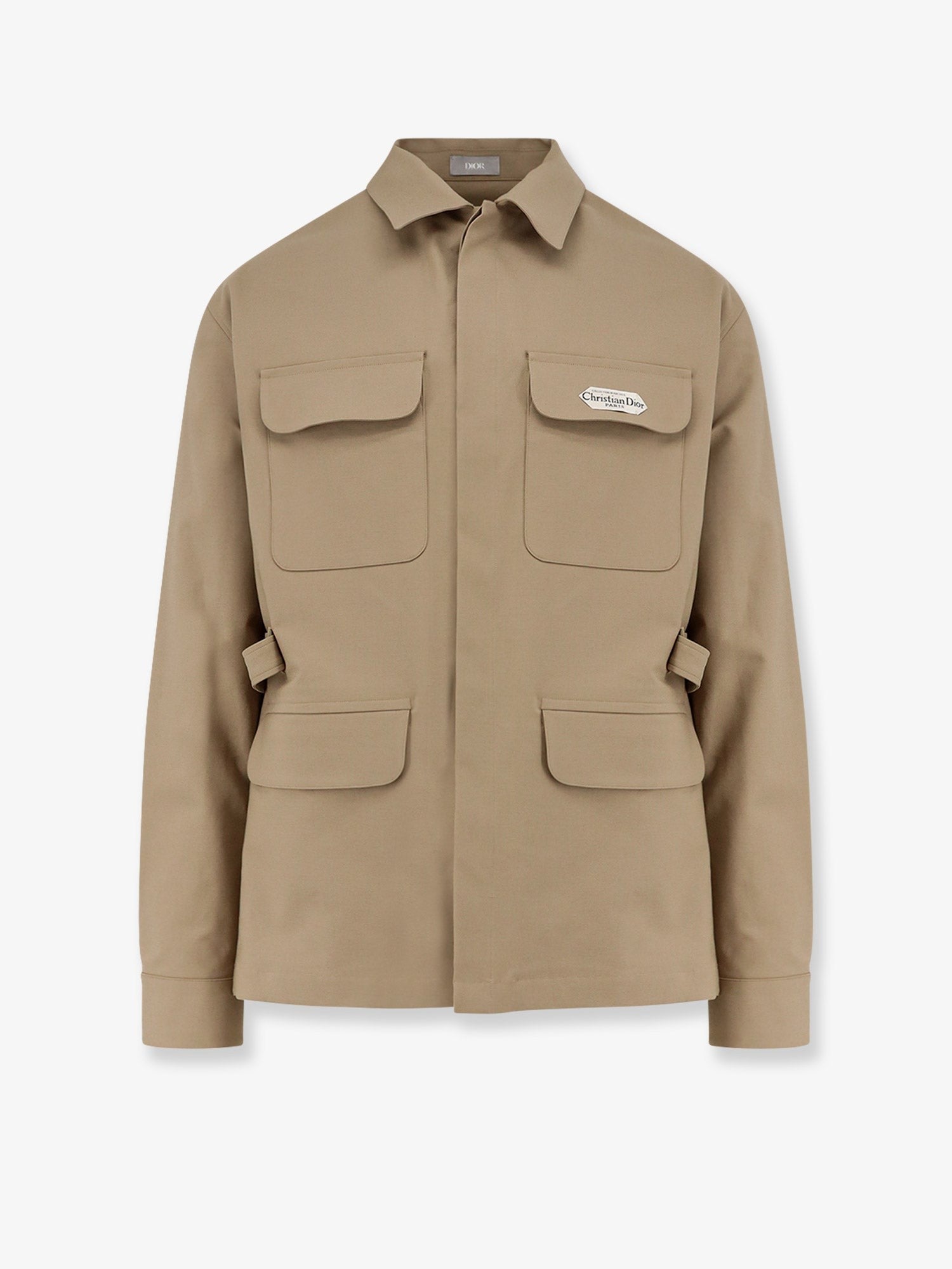 Double-faced cotton blend satin Saharan shirt