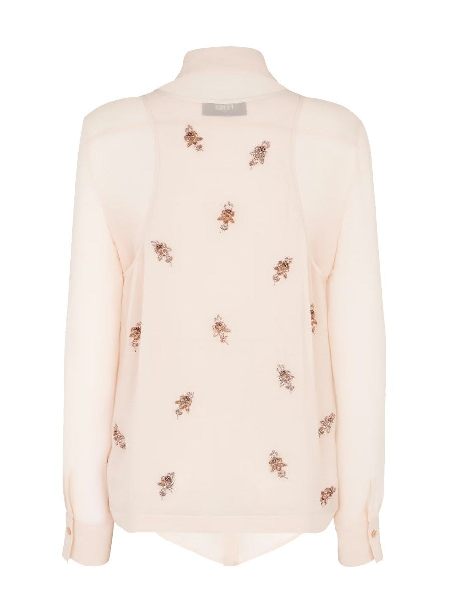 EMBROIDERED GEORGETTE TOP