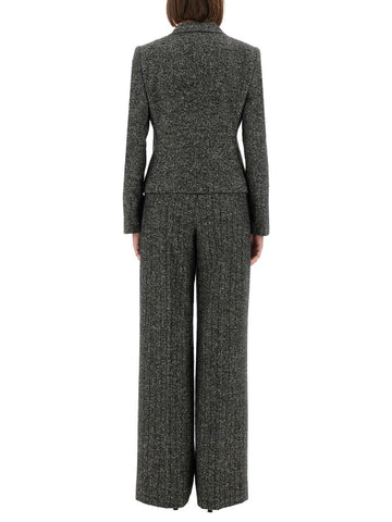 SINGLE-BREASTED JACKET IN WOOL BLEND DOT