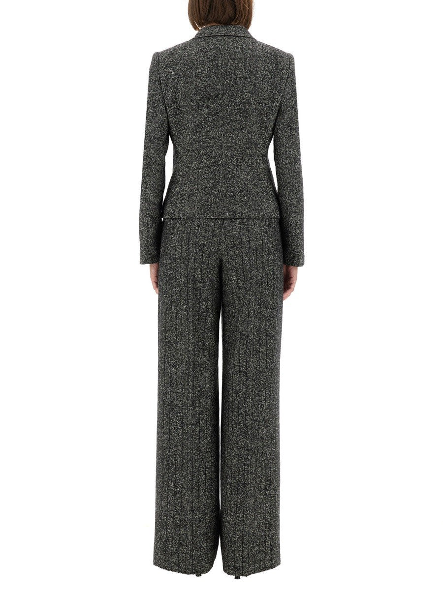 SINGLE-BREASTED JACKET IN WOOL BLEND DOT