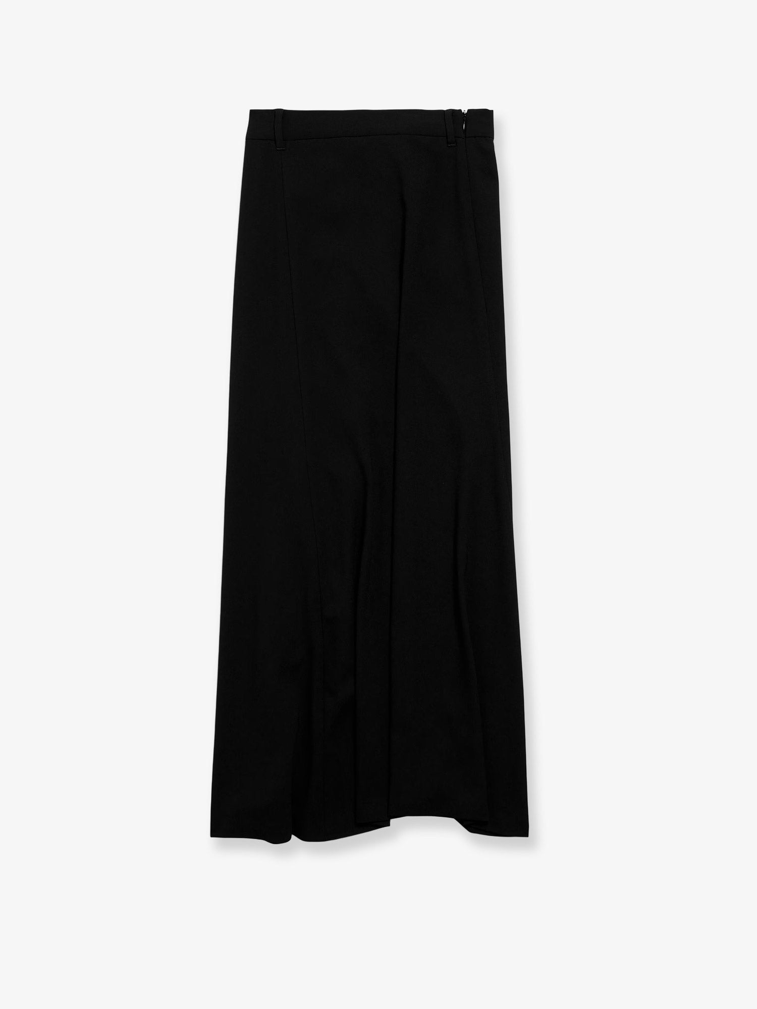 Draped crepe midi skirt