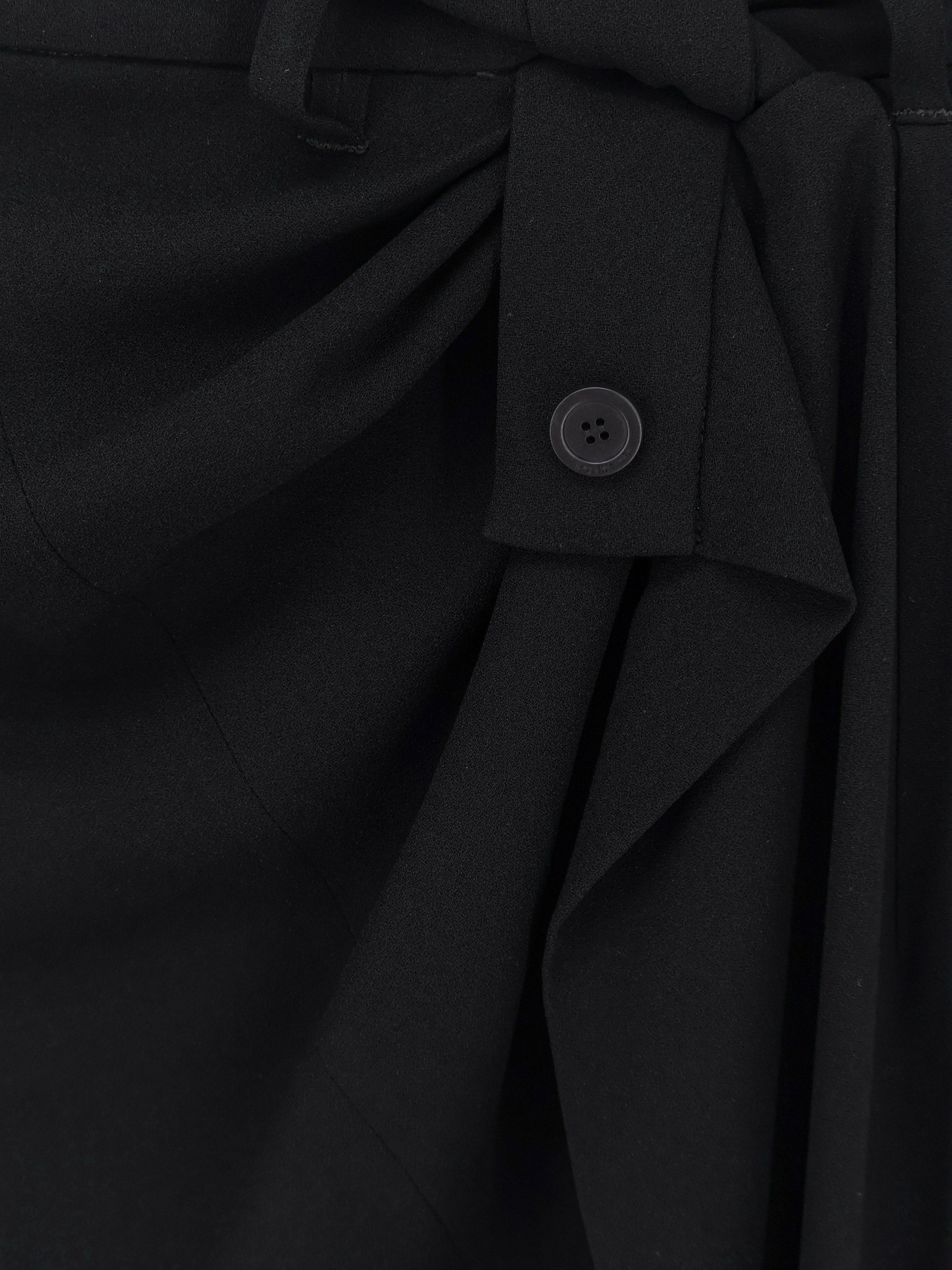 Draped crepe midi skirt